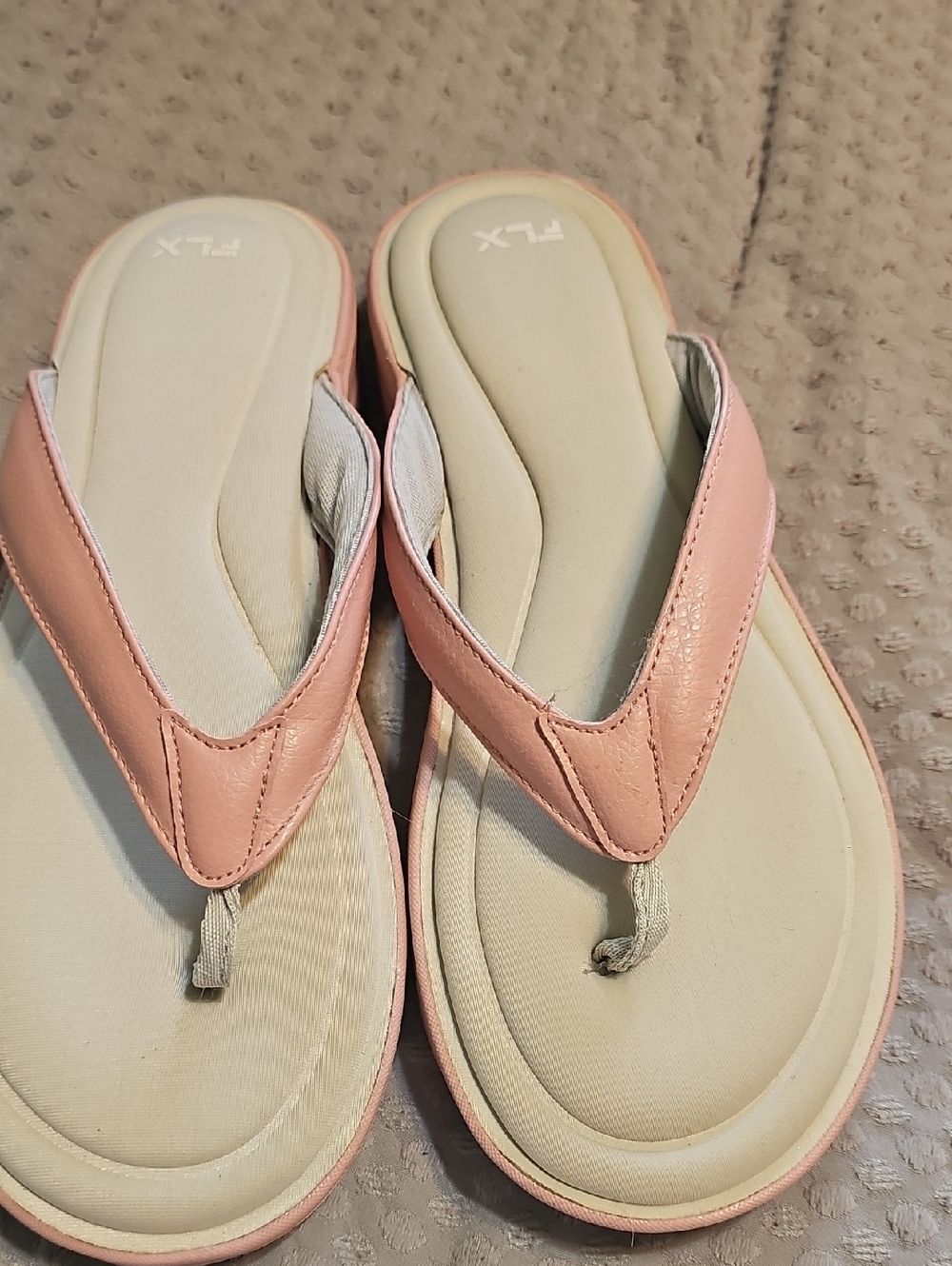 Women's Pink Cushioned Flip-Flop Sandals by FLY